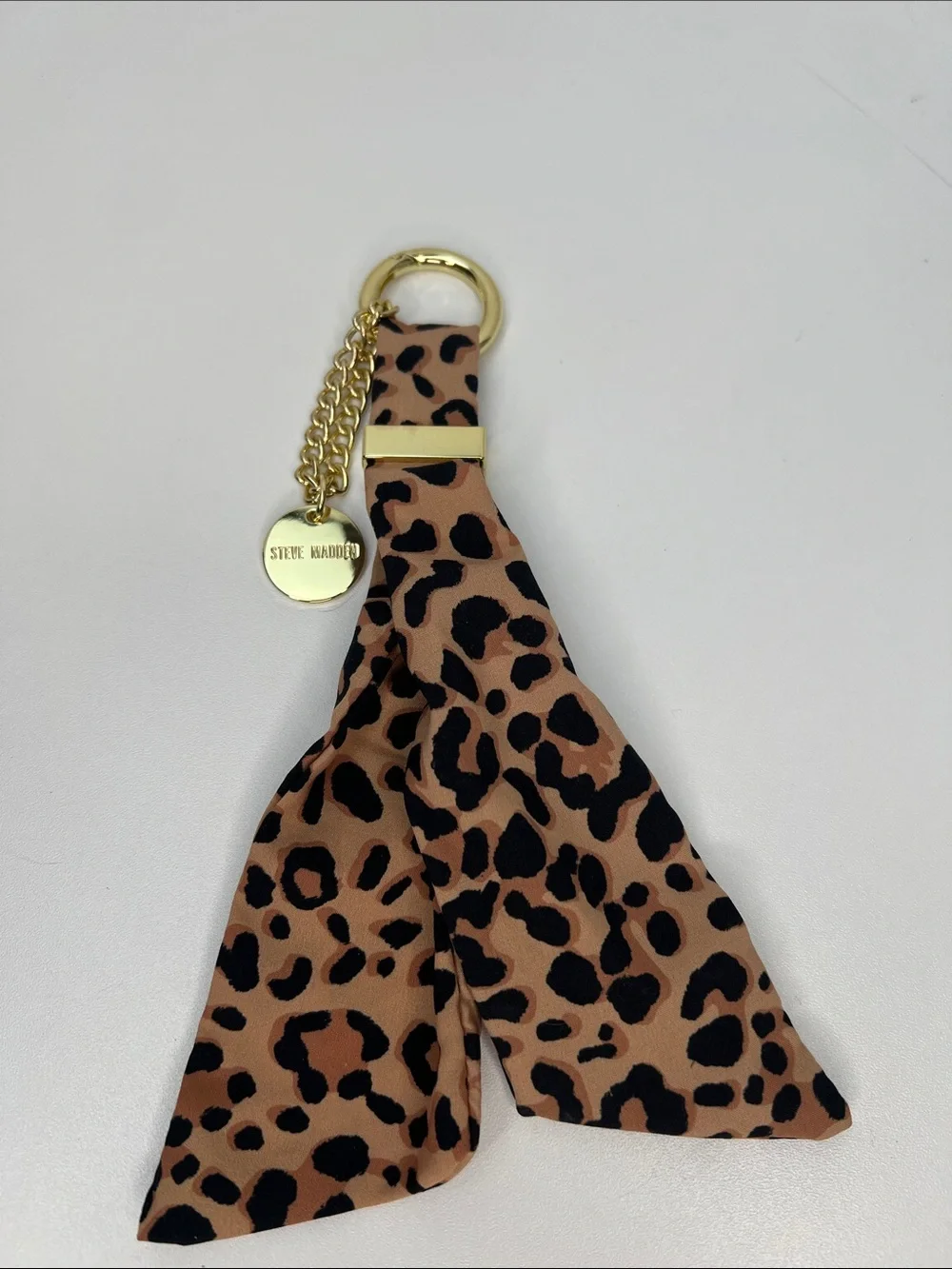 Steve Madden Leopard Print Scarf Bag Charm/Key Holder